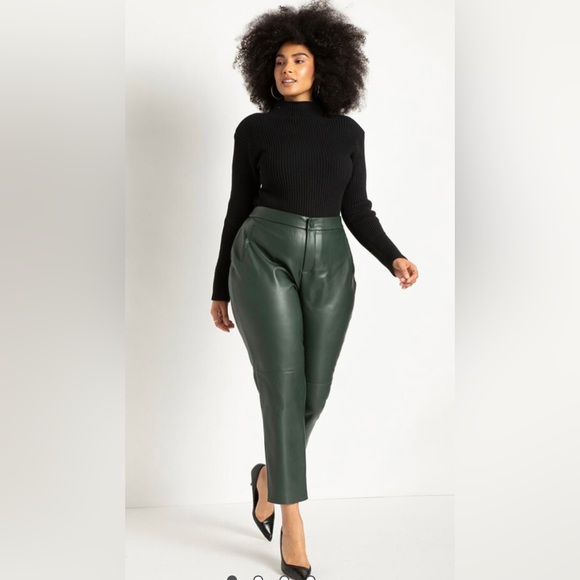 Eloquii Pants - Eloquii High Rise Classic Fit Faux Leather Pants Size 14